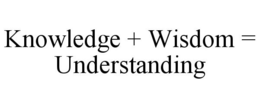 KNOWLEDGE + WISDOM = UNDERSTANDING trademark