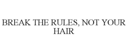 BREAK THE RULES, NOT YOUR HAIR trademark