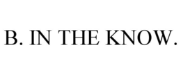 B. IN THE KNOW. trademark