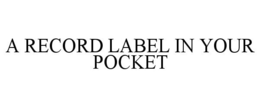 A RECORD LABEL IN YOUR POCKET trademark