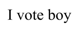 I VOTE BOY trademark
