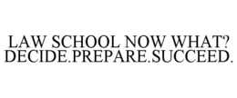 LAW SCHOOL NOW WHAT? DECIDE.PREPARE.SUCCEED. trademark