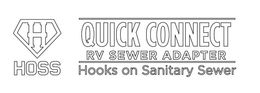 H HOSS QUICK CONNECT RV SEWER ADAPTER HOOKS ON SANITARY SEWER trademark