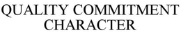 QUALITY COMMITMENT CHARACTER trademark