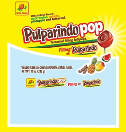 DE LA ROSA WITH ARTIFICIAL FLAVORS: WATERMELON, MANGO, PINEAPPLE AND TAMARIND. PULPARINDOPOP TAMARIND FILLED LOLLIPOPS. FILLING OF: PULPARINDO TAMARIND FILLING HARD CANDY LOLLIPOPS WITH ARTIFICIAL FLAVORS NET WT.10 OZ (283G) DE LA ROSA PULPARINDOPOP TAMARIND FILLED LOLLIPOPS FILLING OF: PULPARINDO trademark