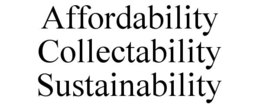 AFFORDABILITY COLLECTABILITY SUSTAINABILITY trademark