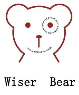 WISER BEAR SOMETIMES I HAVETROUBLE EXPRESSING ING LOVE IS SMILING ON INSIDE trademark