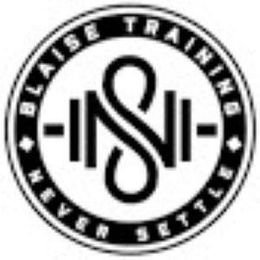 BLAISE TRAINING NEVER SETTLE trademark
