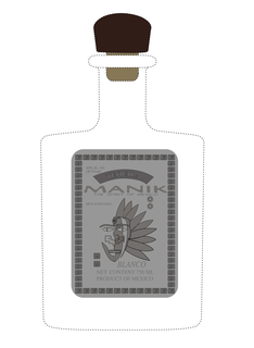 40% ALC. VOL. (80 PROOF.) TEQUILA MANIK THE SPIRIT OF MEXICO 100% AGAVE AZUL BLANCO NET CONTENT 750 ML PRODUCT OF MEXICO trademark
