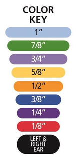COLOR KEY 1" 7/8" 3/4" 5/8" 1/2" 3/8" 1/4" 1/8" LEFT & RIGHT EAR trademark