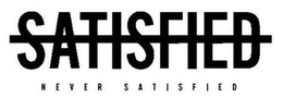 SATISFIED NEVER SATISFIED trademark