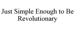 JUST SIMPLE ENOUGH TO BE REVOLUTIONARY trademark