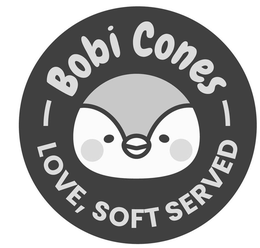 BOBI CONES LOVE, SOFT SERVED trademark