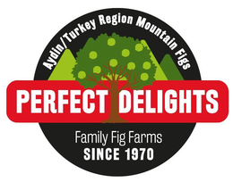 AYDIN/TURKEY REGION MOUNTAIN FIGS PERFECT DELIGHTS FAMILY FIG FARMS SINCE 1970 trademark