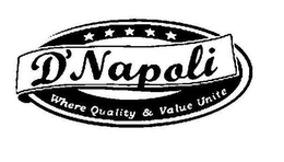 D'NAPOLI WHERE QUALITY & VALUE UNITE trademark