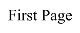 FIRST PAGE trademark