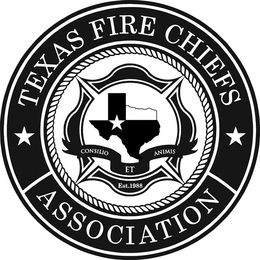 TEXAS FIRE CHIEFS ASSOCIATION CONSILIO ET ANIMIS EST.1988 trademark