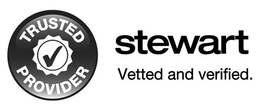 TRUSTED PROVIDER STEWART VETTED AND VERIFIED. trademark