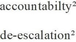 ACCOUNTABILITY ² DE-ESCALATION ² trademark