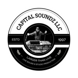 CAPITAL SOUNDZ LLC LARGER THAN LIVE LIVE SOUND & STUDIO PRODUCTION ESTD 1997 trademark