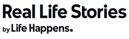 REAL LIFE STORIES BY LIFE HAPPENS. trademark