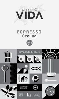 · CAFE · VIDA EXPRESSO GROUND 100% CAFÉ ARÁBICA TOSTADO OSCURO PESO NETO 1LB (454) GRAMOS trademark