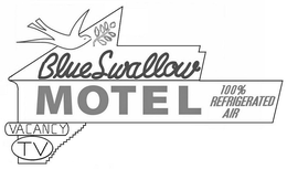 BLUE SWALLOW MOTEL 100% REFRIGERATED AIR VACANCY TV trademark