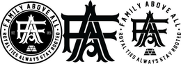 FAA FAMILY ABOVE ALL ROYAL TIES ALWAYS STAY ROOTED, FAA EST. 2014 trademark