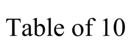 TABLE OF 10 trademark