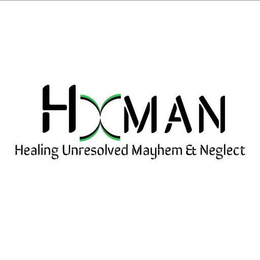 HXMAN HEALING UNRESOLVED MAYHEM & NEGLECT trademark