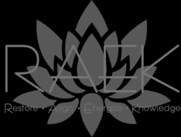 RAEK RESTORE · ALIGN · ENERGIZE · KNOWLEDGE trademark