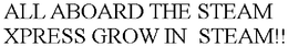ALL ABOARD THE STEAM XPRESS GROW IN  STEAM!! trademark