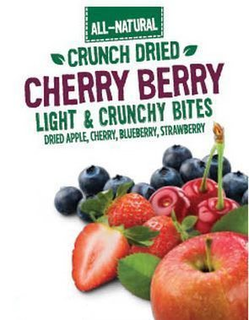 ALL-NATURAL CRUNCH DRIED CHERRY BERRY LIGHT & CRUNCHY BITES DRIED APPLE, CHERRY, BLUEBERRY, STRAWBERRY trademark
