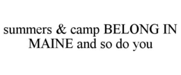 SUMMERS & CAMP BELONG IN MAINE AND SO DO YOU trademark