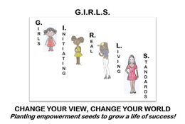 G.I.R.L.S. GIRLS INITIATING REAL LIVING STANDARDS CHANGE YOUR VIEW, CHANGE YOUR WORLD PLANTING EMPOWERMENT SEEDS TO GROW A LIFE OF SUCCESS! trademark