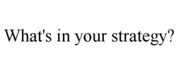 WHAT'S IN YOUR STRATEGY? trademark