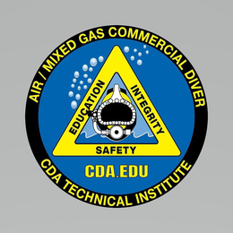 AIR / MIXED GAS COMMERCIAL DIVER EDUCATION INTEGRITY SAFETY CDA.EDU CDA TECHNICAL INSTITUTE trademark