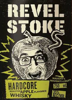 REVEL STOKE HARDCORE ROASTED APPLE FLAVORED WHISKY NAUGHTY NAUGHTY FRUIT 750 ML 35% ALC/VOL trademark