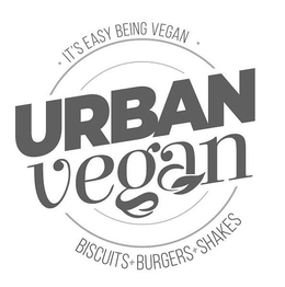 · IT'S EASY BEING VEGAN · URBAN VEGAN BISCUITS + BURGERS + SHAKES trademark