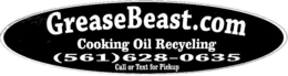 GREASEBEAST.COM COOKING OIL  RECYCLING (561)628-0635 CALL OR TEXT FOR PICKUP trademark