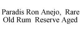 PARADIS RON ANEJO, RARE OLD RUM RESERVE AGED trademark