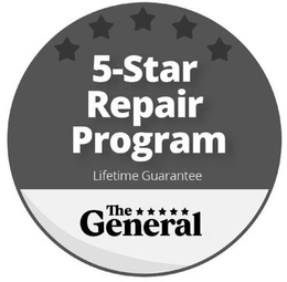 5-STAR REPAIR PROGRAM LIFETIME GUARANTEE THE  GENERAL trademark