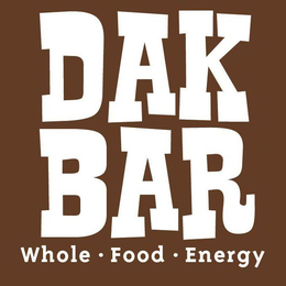 DAK BAR WHOLE · FOOD · ENERGY trademark