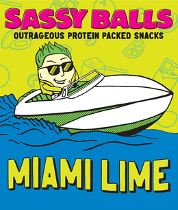 SASSY BALLS OUTRAGEOUS PROTEIN PACKED SNACKS MIAMI LIME trademark