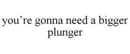 YOU'RE GONNA NEED A BIGGER PLUNGER trademark