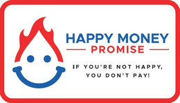 HAPPY MONEY PROMISE IF YOU'RE NOT HAPPY, YOU DON'T PAY! trademark