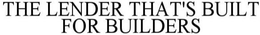 THE LENDER THAT'S BUILT FOR BUILDERS trademark