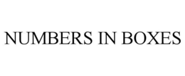 NUMBERS IN BOXES trademark