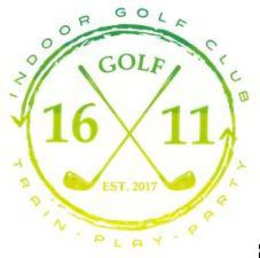 INDOOR GOLF CLUB TRAIN · PLAY · PARTY 1611 GOLF EST. 2007 trademark