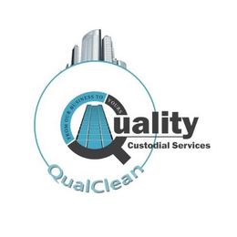 FROM OUR BUSINESS TO YOURS QUALITY CUSTODIAL SERVICES QUALCLEAN trademark